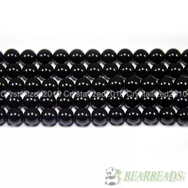 Natural Black Onyx Gemstones Round Beads 2mm 3mm 4mm 5mm 6mm 8mm 10mm 12mm 15.5"