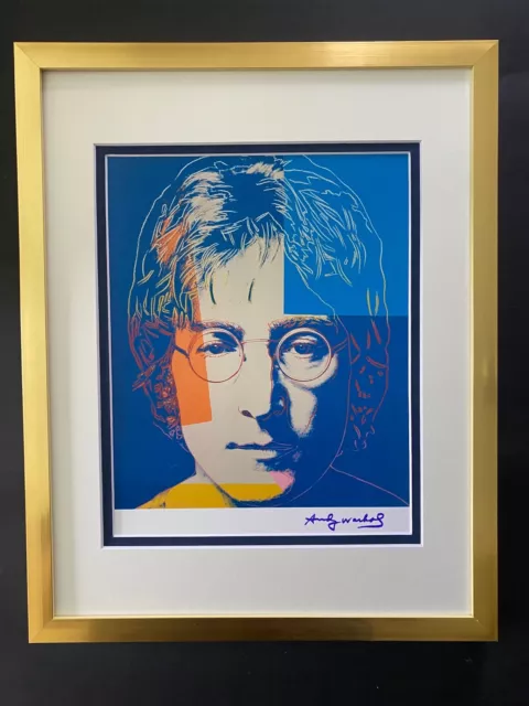 Andy Warhol Awesome 1984 Signed John Lennon Print Matted To 11X14 List $549=