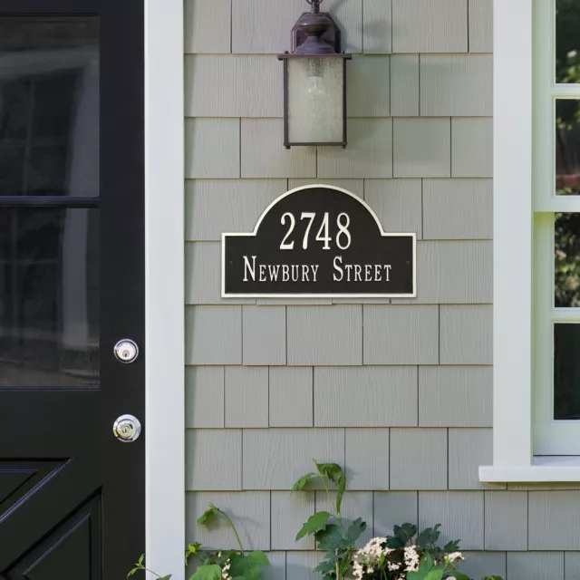 address signWhitehall™ Personalized Cast Metal Address Plaque with Arch Top. Mad 3