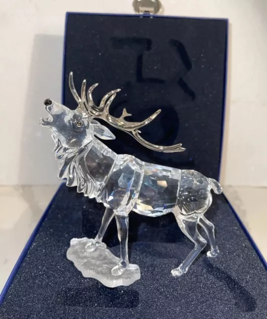 Swarovski Crystal Stag Elk w/ Rhodium Antlers