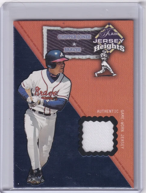 2002 JERSEY FLAIR Heights Chipper Jones carte maillot porté jeu Atlanta
