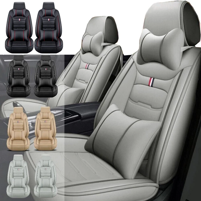 2-Seats Car Front Seat Covers Universal Leather Full Set Cushion Protector Pad