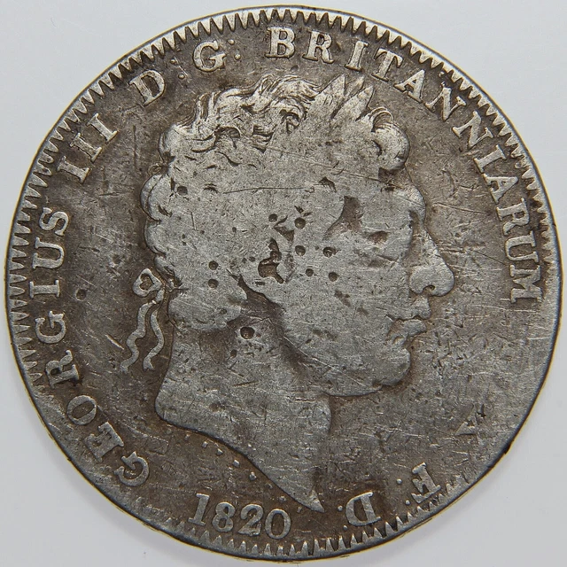 1820 Great Britain 1 Crown, Nice Details, -K1265-