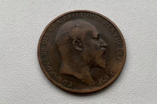 Great Britain One Penny 1903 Bronze Coin Edward VII Britannia