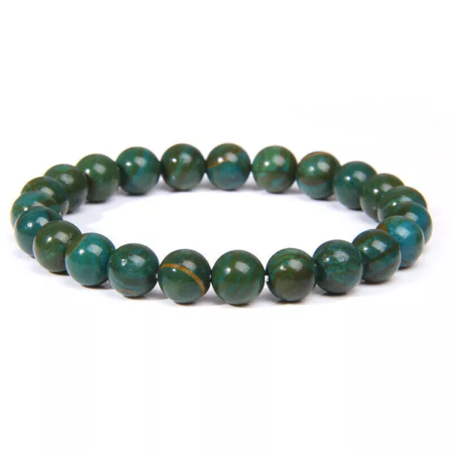 Unisex 8MM Stone Orb Beads Turquoise Crystal Agate Elastic Accessorie Bracelet