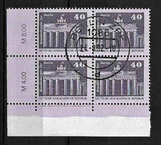 DDR, Frm. Aufbau, 40 Pf. , 2541 mit RWZ I, M voran, 4er,  gest.