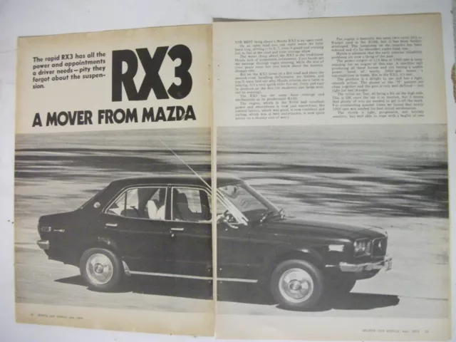 Mazda Rx3 Sedan 4 Page Australian Magazine Road Test