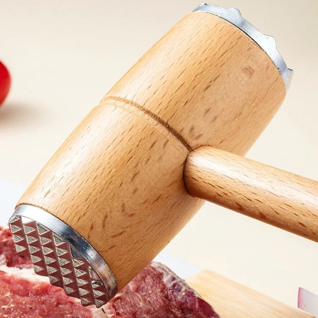 Fleischhammer Fleischklopfer Schweres Roboder Y Dual-Side Mit Holzgriff