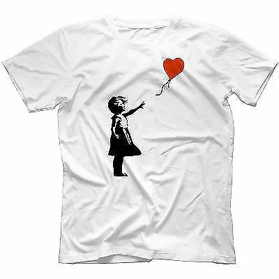 Banksy Girl With Balloon T-Shirt 100% Cotton Funny Urban Graffiti Art Banksey