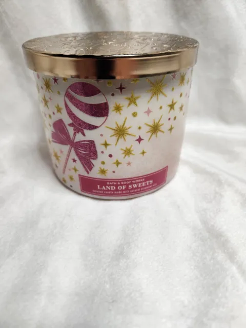 Bath & Body Works SUGARED POMEGRANATE Land Of Sweets 3-Wick Candle 2022 NEW