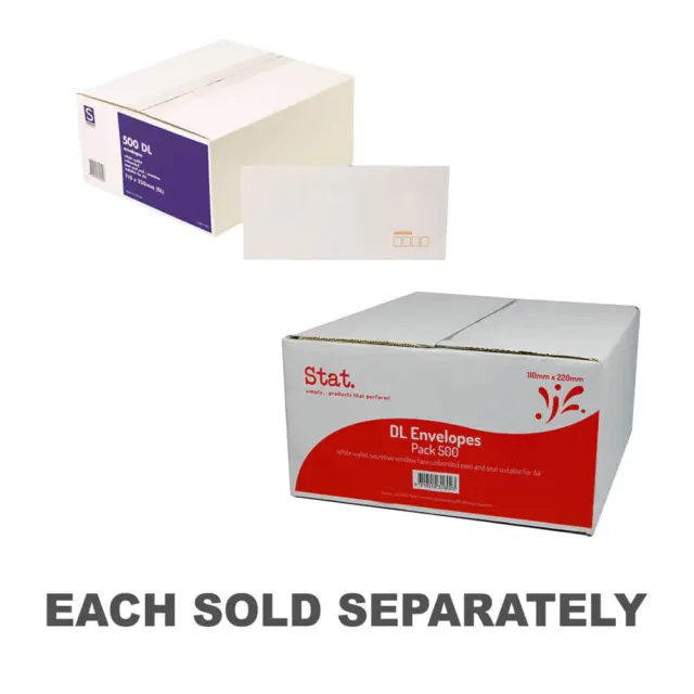 Stat Peel And Seal Envelope DL Pack of 500 No Moisture Required High Quality