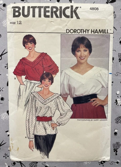 Butterick 4808 UNCUT Vintage Sewing Pattern Misses Blouse Size 12
