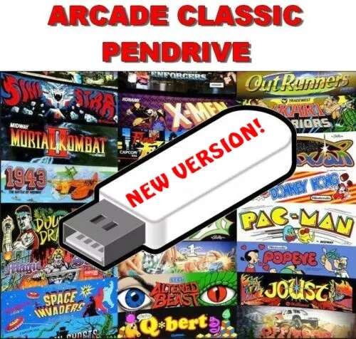 Retrogames Arcade 6000 Giochi PC Windows Pendrive Sala Giochi anni 80 90