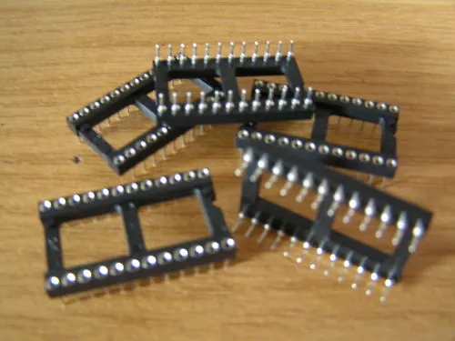 Turned Pin IC Socket 24 Way  0.6"- Gold Contacts 5 pieces OLA2-03