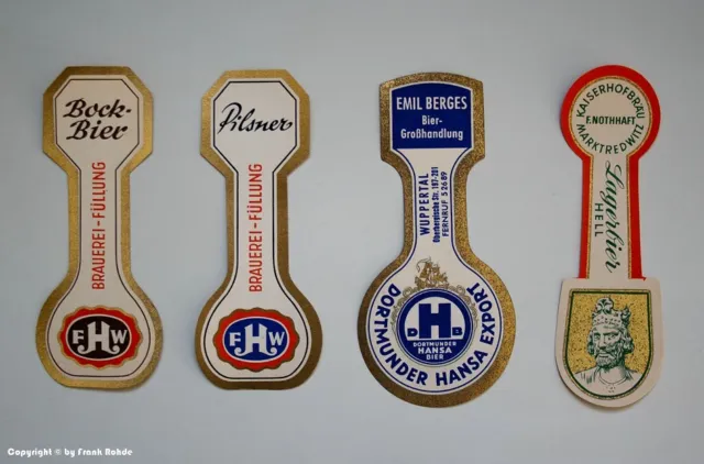 4 x Etiketten BIER und BRAUEREI um 1950-1955