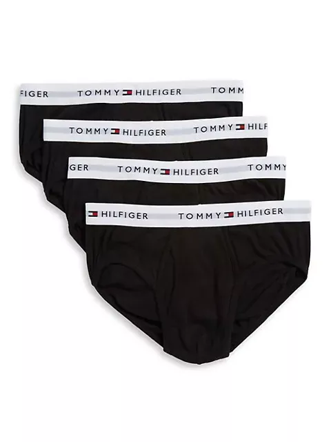 Tommy Hilfiger Four Pack Classic Cotton Briefs Men's Underwear 4 Black MSRP $46