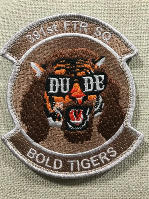 USAF 391st Fighter Squadron "Dude Deployment" Patch, Bold Tigers, F-15E