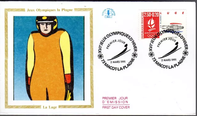 2679+ FDC  ENVELOPPE 1er JOUR  CEF JEUX OLYMPIQUES MACOT  LA PLAGNE  LA  LUGE