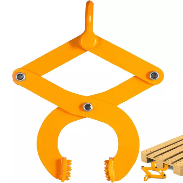 1T Pallet Puller Clamp 2200lbs.Capacity Single Scissor,Yellow