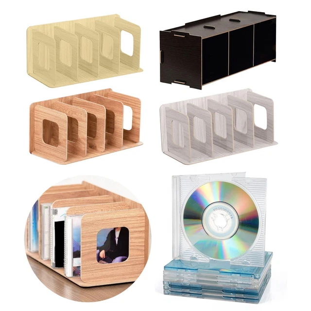 Holz CD Gestell Album Büro Schreibtisch Display Regal Halter Ständer Aufbewahrung Gestell