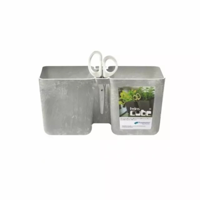 Maceta Doble Macetero de Hierbas Flores con Tijeras 2.5L Cubo Doble Balcón