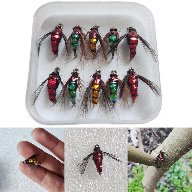 Leurre insecte réaliste pour la pêche à la truite, appât Él, ver, nymphe, mouche, 8 #, 10 #, 12 #, 14 #  18