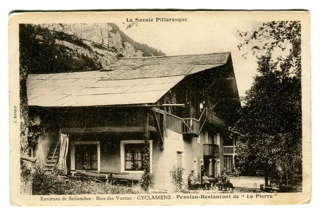 CPA 74 Haute-Savoie approx. de Sallanches Cyclamens Pension-Restaurant de la Pierre