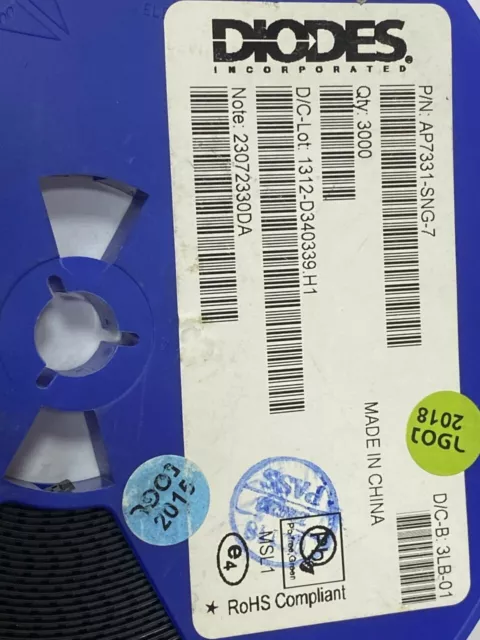 Lot X 200 AP7331-SNG-7 Ic Rég Lin Pos Adj 300MA 6DFN