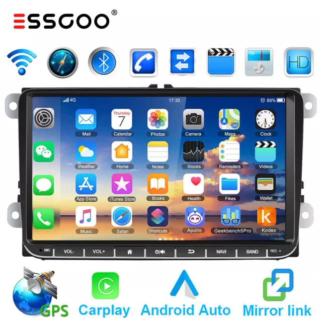 9" Autoradio Carplay Android 13 RDS GPS NAVI Pour VW GOLF 5 6 Passat Touran Polo