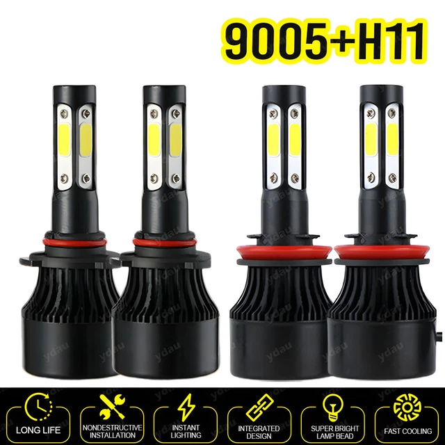 2-Pack 9007 HB5 LED Headlight Bulbs – Super Bright 6500K Cool White For Cars & Trucks (100W, 30000LM)