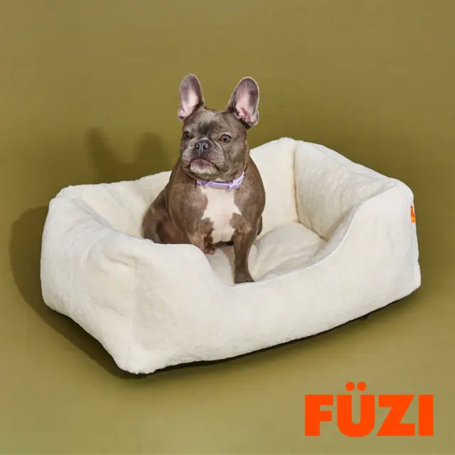 FUZI Sammy Bolster Dog Bed for Small Dogs Premium Dog Bed Removable Cover SMALL