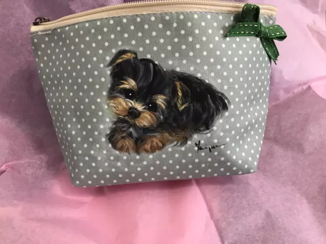 yorkie Hand Painted Bag Beautiful Puppy! 2