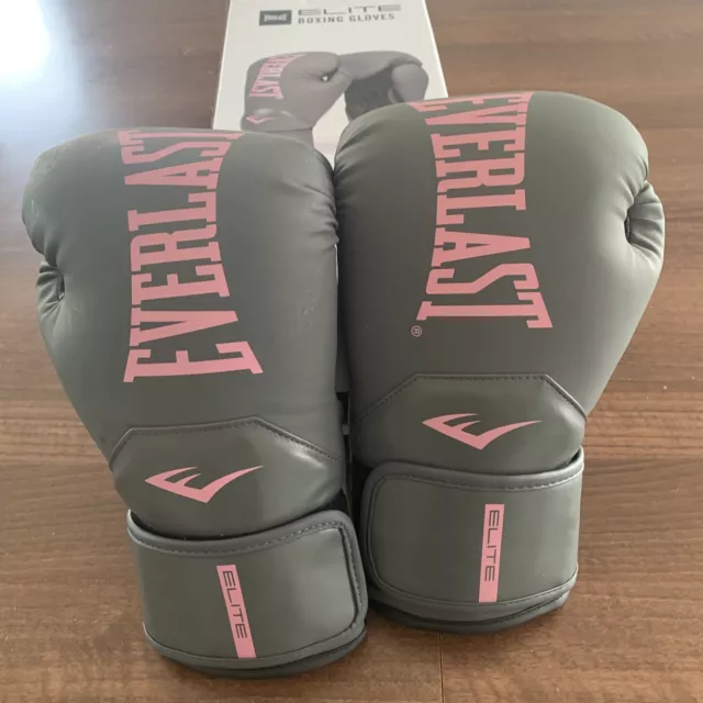 Everlast elite training boxing gloves 10oz Pink Grey mitt gym Girls RRP £34.99