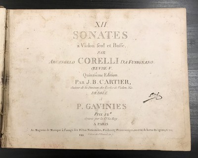 ANET JEAN-BAPTISTE Musica SONATES A VIOLON SEUL ET BASSE CONTINUE Paris 1729 
