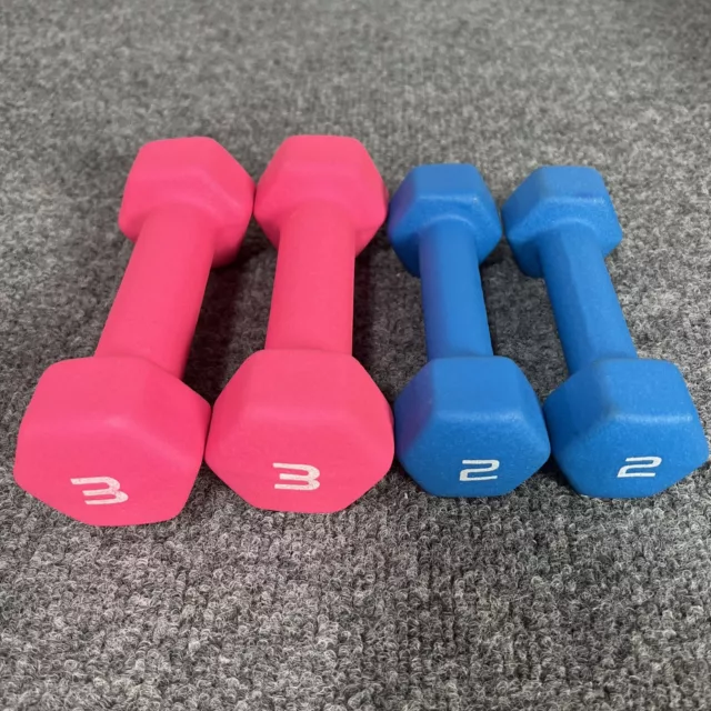 CAP Neoprene Hex Set of 4 (2lb & 3lb Pound) Dumbbell Hand Weights 10lbs Total