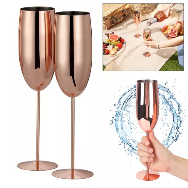 Bicchieri da cocktail acciaio inox bicchieri da vino rosso infrangibili 285 ml bicchieri da spumante per festa