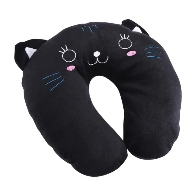 Black Cat Travel Neck PP Cotton Pillow Soft U Shaped Car Head Rest Toy Cushion