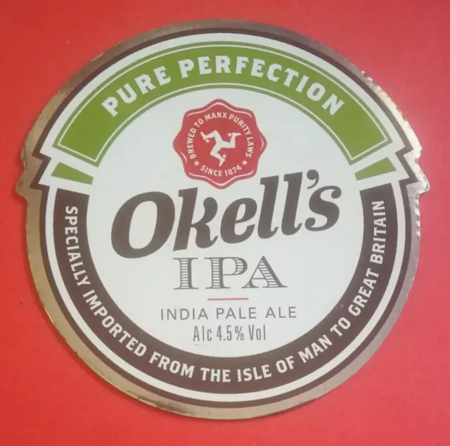 OKELL'S Brauerei IPA Echt Ale Bierpumpe Clip Abzeichen vorne Isle Of Manx