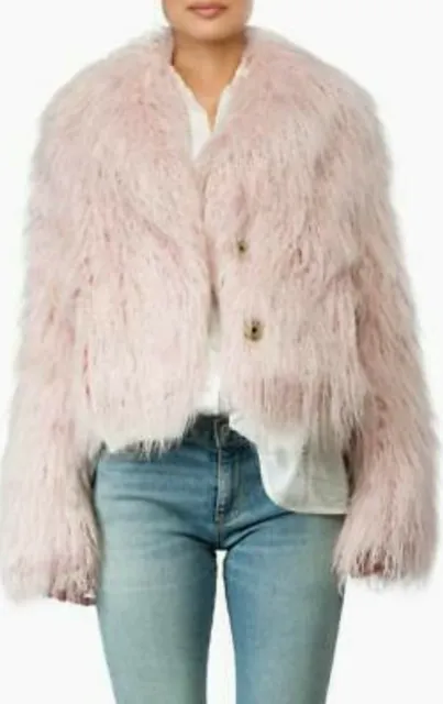 Smythe Faux Shearling Fur Cropped Jacket (Medium)