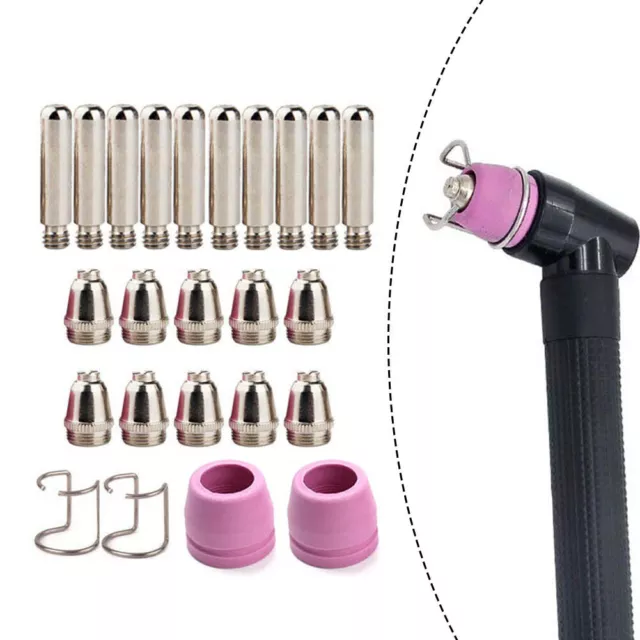 24pcs Plasma Cutter Consumables Torch Electrode Tip Nozzle Kit for AG60/SG55