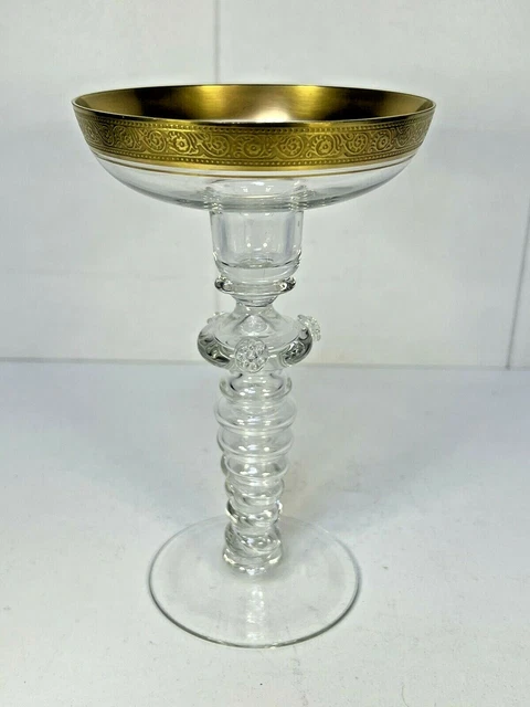 Coupe Sur Pied Ou Bougeoir En Cristal De Bohème Moser ??