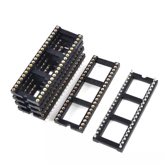 6pcs 2.54mm PCB Board Dual Row 40 Round Pins DIP Solder IC Socket Adapter
