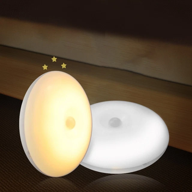 USB Rechargeable LED Motion Sensor Lights for Bathroom Cabinet Stair Soft Light