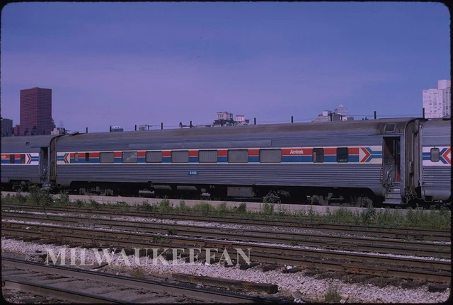 Original Kodachrome slide Amtrak AMT passenger coach 5402 Chicago Illinois 1974