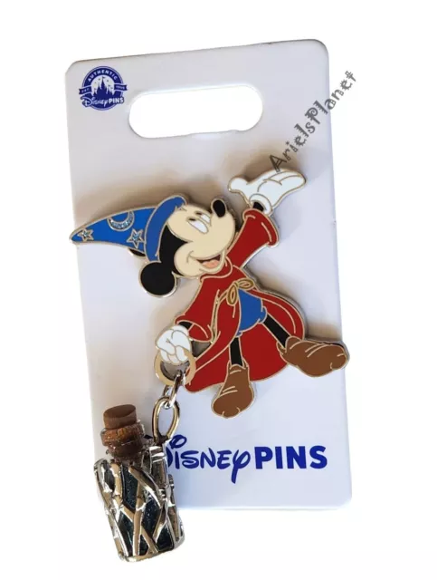 Disney Parks Sorcerer Mickey Mouse Pin with Glitter Vial Dangler – Fantasia