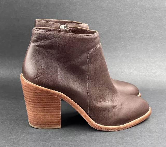 Loeffler Randall Ella Women's Leather Ankle Brown Boots Size 7.5B