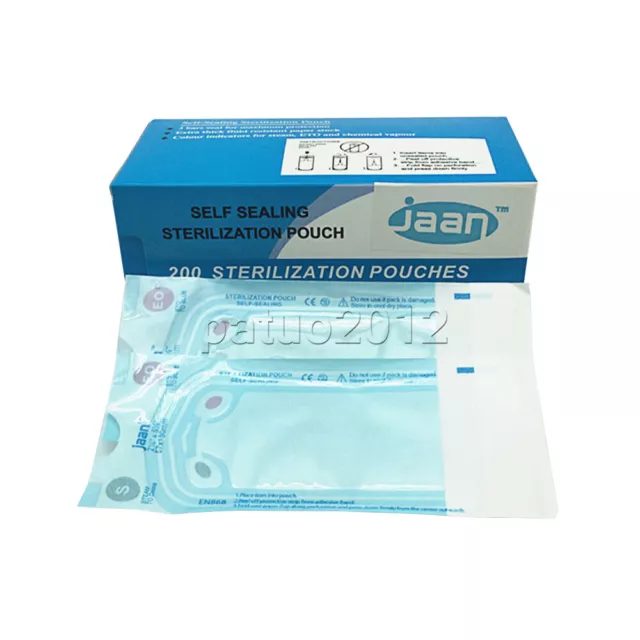 200 Bags - 2.2" x 5.1" Dental Medical Self Seal Pouch Sterilization Bag Pouches