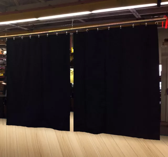 Lot of (2) Black Stage Curtain/Backdrop/Partition, 9 H x 10 W each, Non-FR