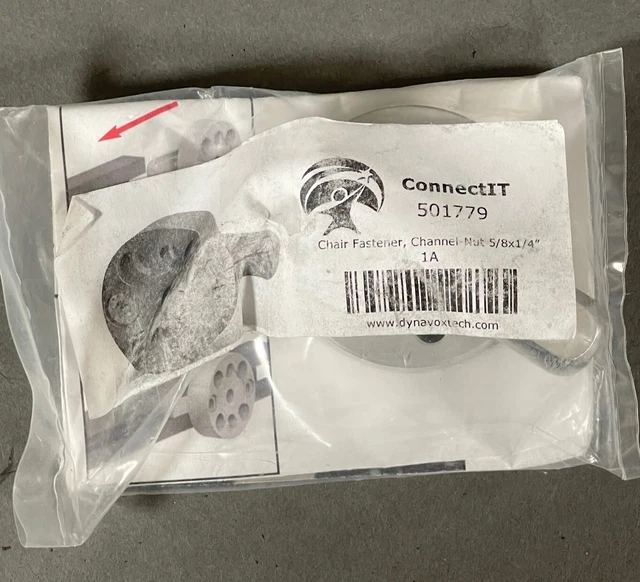 Sujetador de silla ConnectIT 501779, tuerca de canal 5/8 x 1/4"" 1A DynaVox Tech