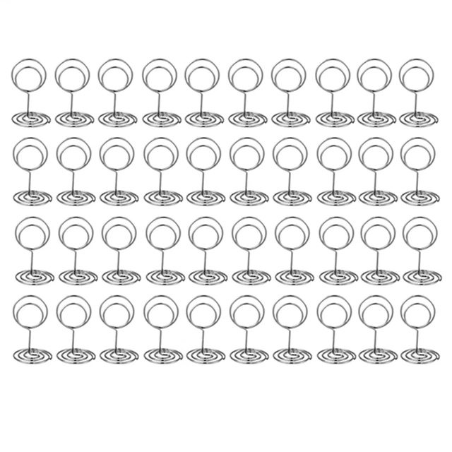 40PCS Cards Stand Name Menu Clips Table Sign Holders for Wedding Birtay4082